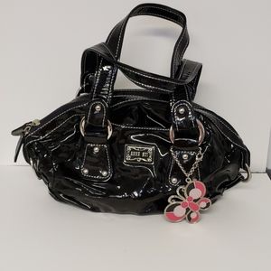 Anna Sui black pleather shoulder bag